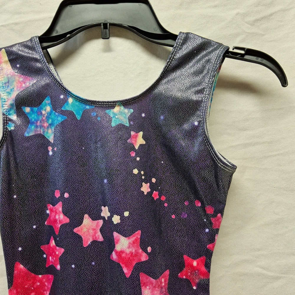 Girls Galaxy Starfield Shimmer Gymnastics Leotard Biketard 150 Dance Tumbling
